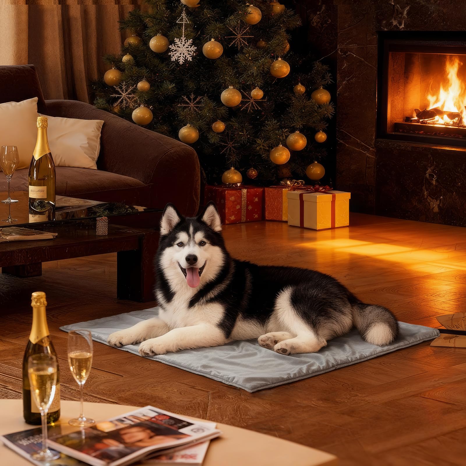 Toozey Large Heated Pet Mat durability and safety features visible in design