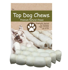 Top Dog Chews Beef Cheek Rolls in a 9-11 inch package for powerful chewers.