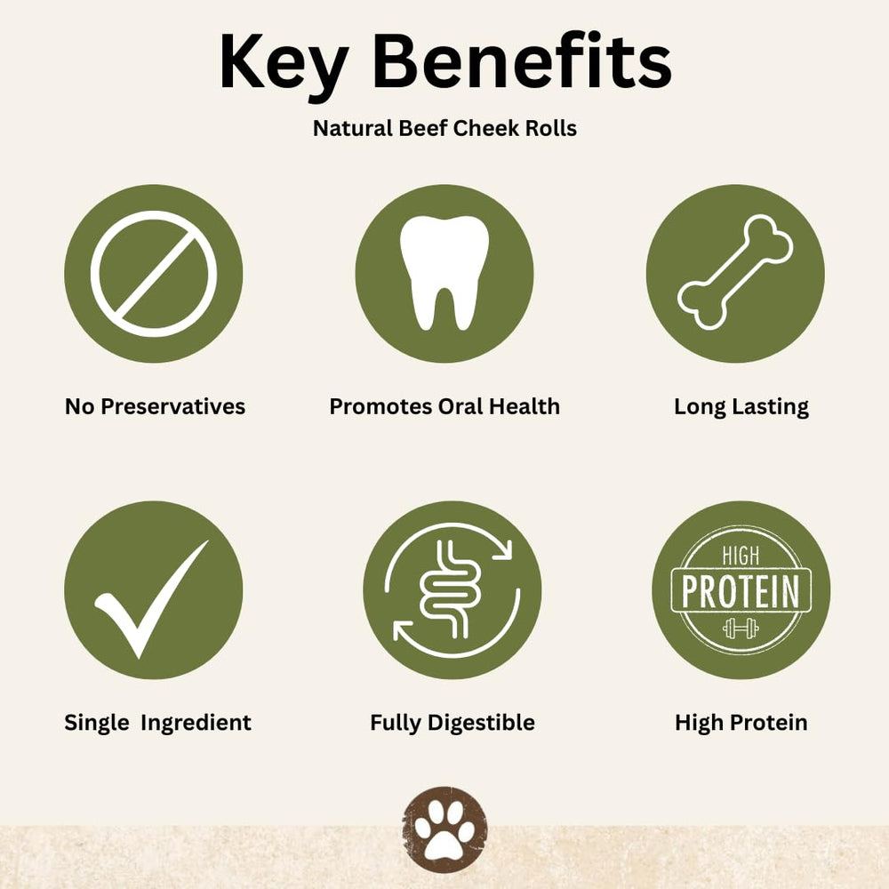 Top Dog Chews Beef Cheek Rolls offer a safe, highly digestible alternative to rawhide.