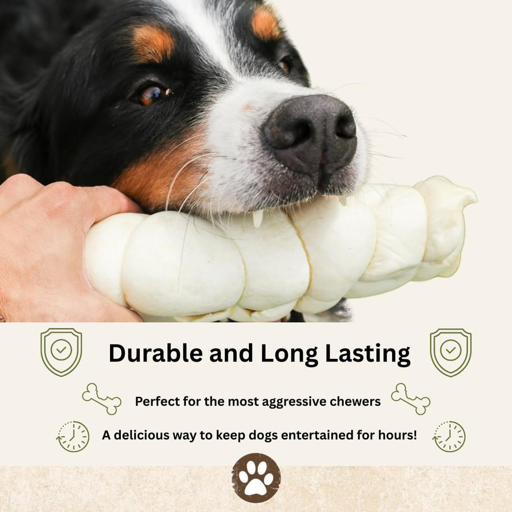Top Dog Chews Beef Cheek Rolls provide a durable, digestible rawhide alternative.
