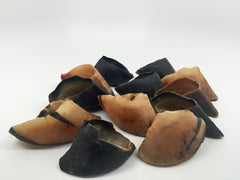 Top Dog Chews cow hooves close-up texture highlighting durable, slow-roasted chew.
