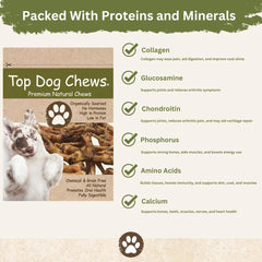Top Dog Chews Dehydrated Chicken Feet serving bowl showcases training rewards and daily treats.