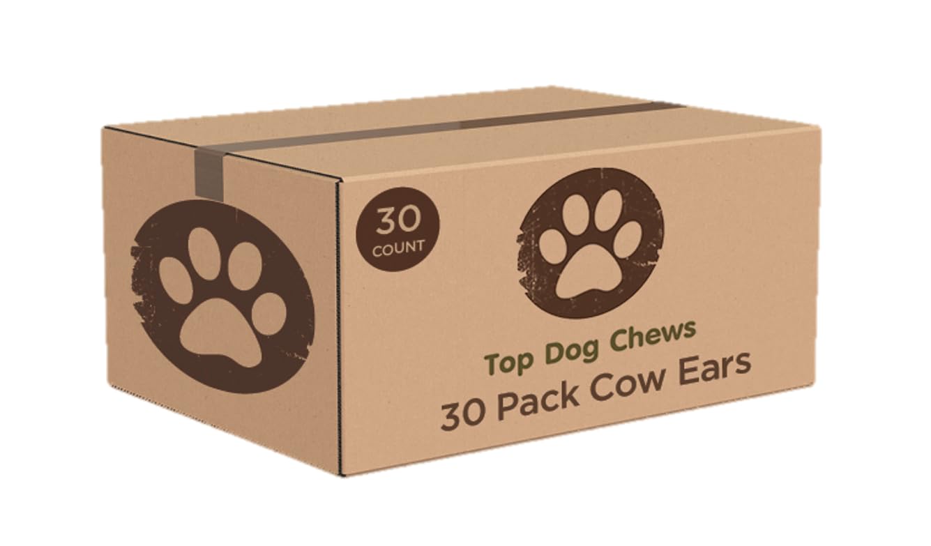 Top Dog Chews full-size cow ears for dogs, natural protein-rich treat