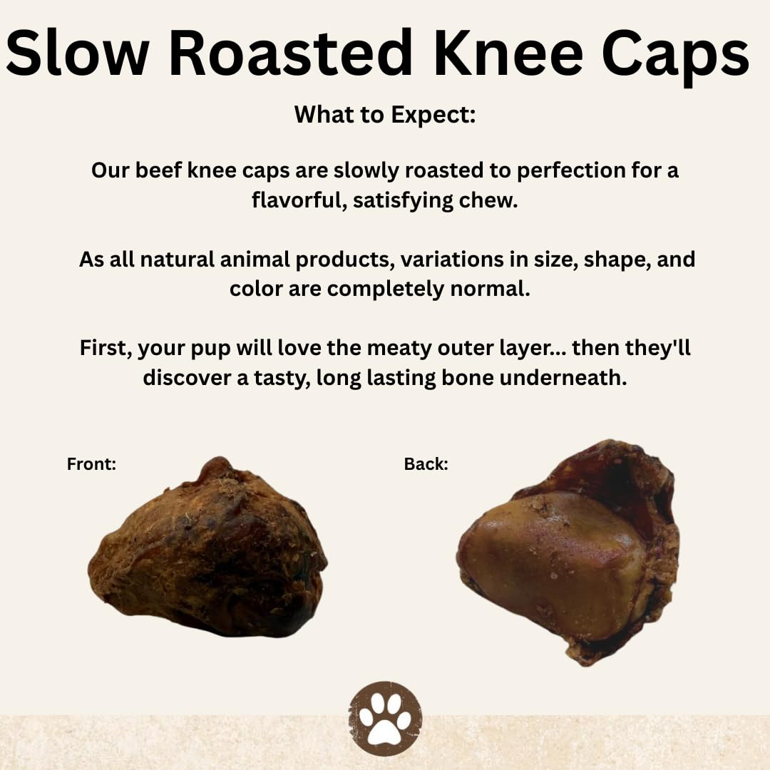 Top Dog Chews Knee Caps beef flavor closeup emphasizes real, natural ingredients.