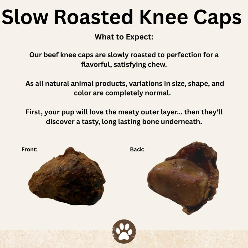 Top Dog Chews Knee Caps beef flavor closeup emphasizes real, natural ingredients.