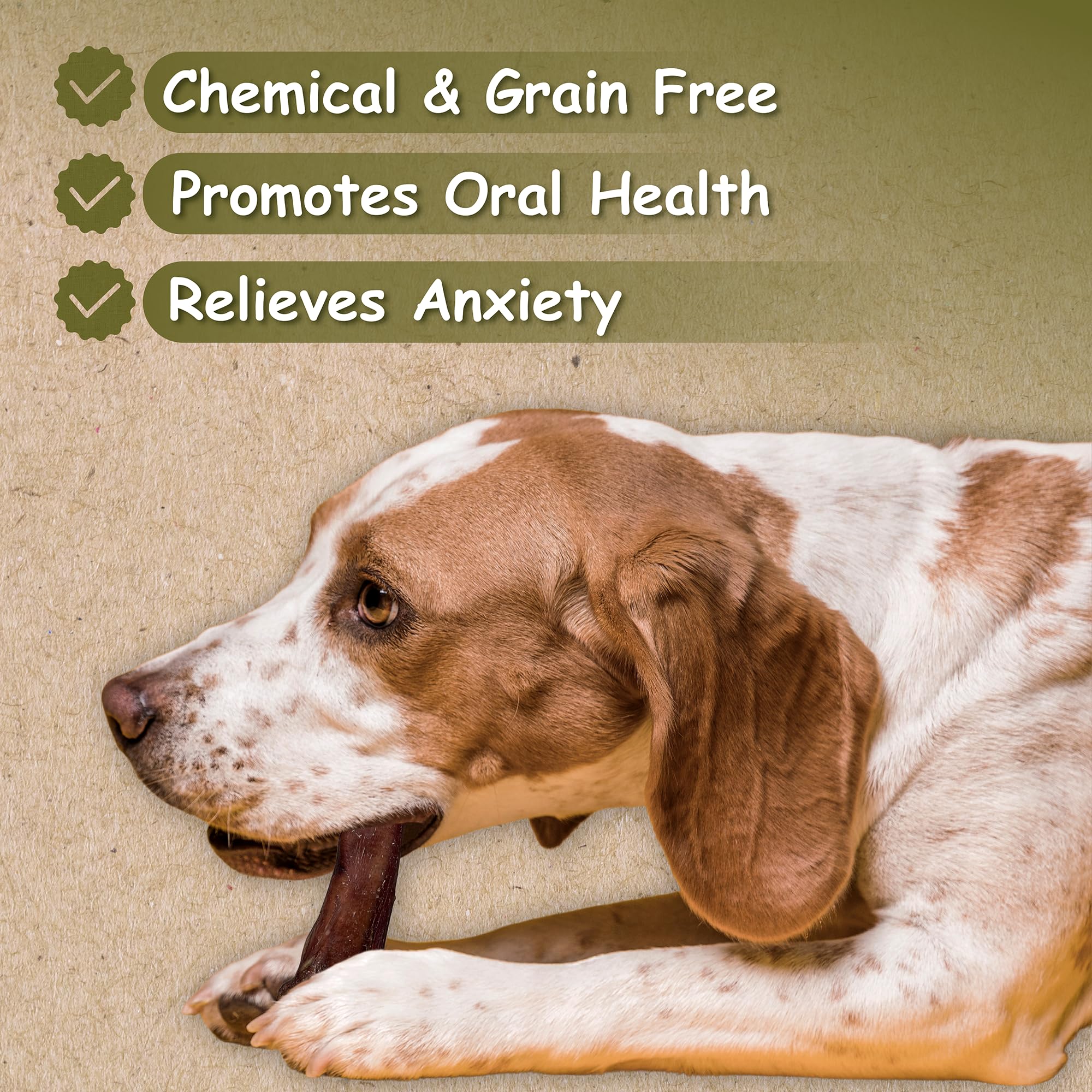 Top Dog Chews natural beef pizzle highlighting grass-fed sourcing.