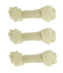 Top Dog Chews natural beef rawhide bones 8-10 inch for long-lasting chew and dental aid.