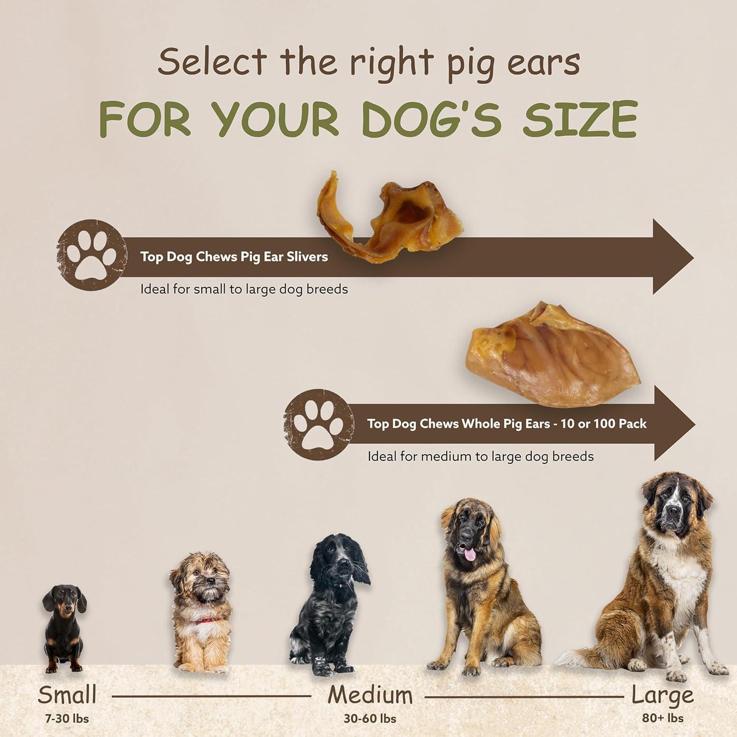 Top Dog Chews pig ears US made single ingredient treat