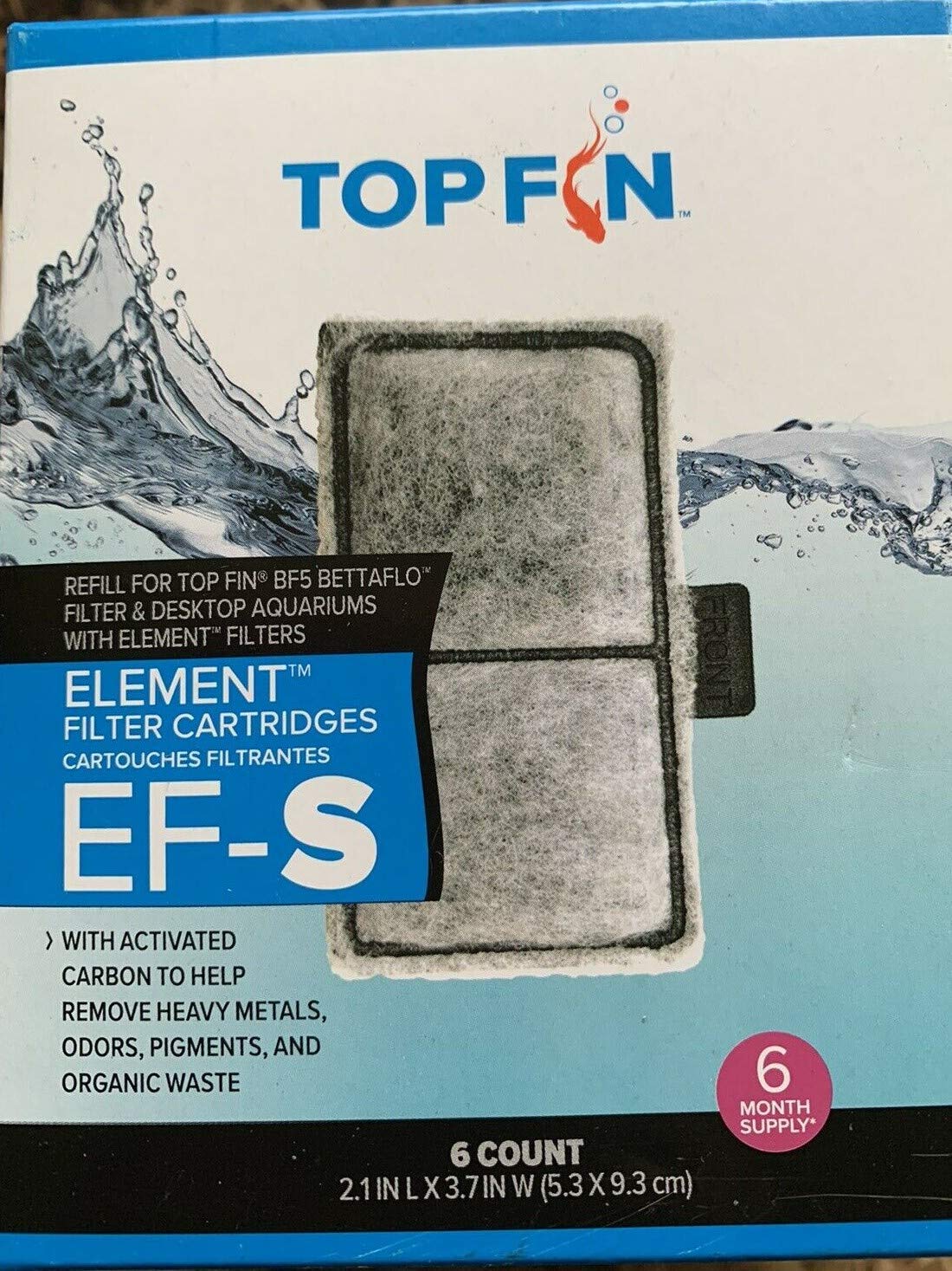 Top Fin EF-S cartridge pack keeps water clear and odor-free.