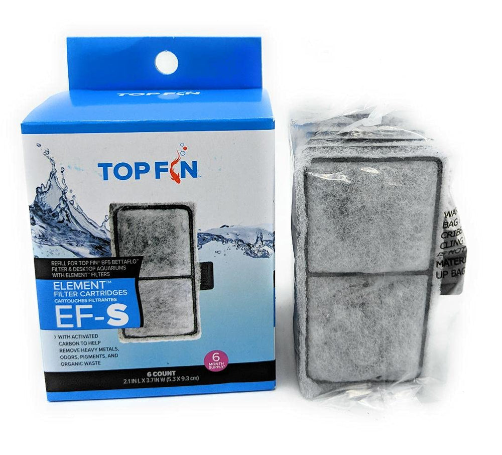 Top Fin EF-S cartridge close-up showing pleated media for debris capture