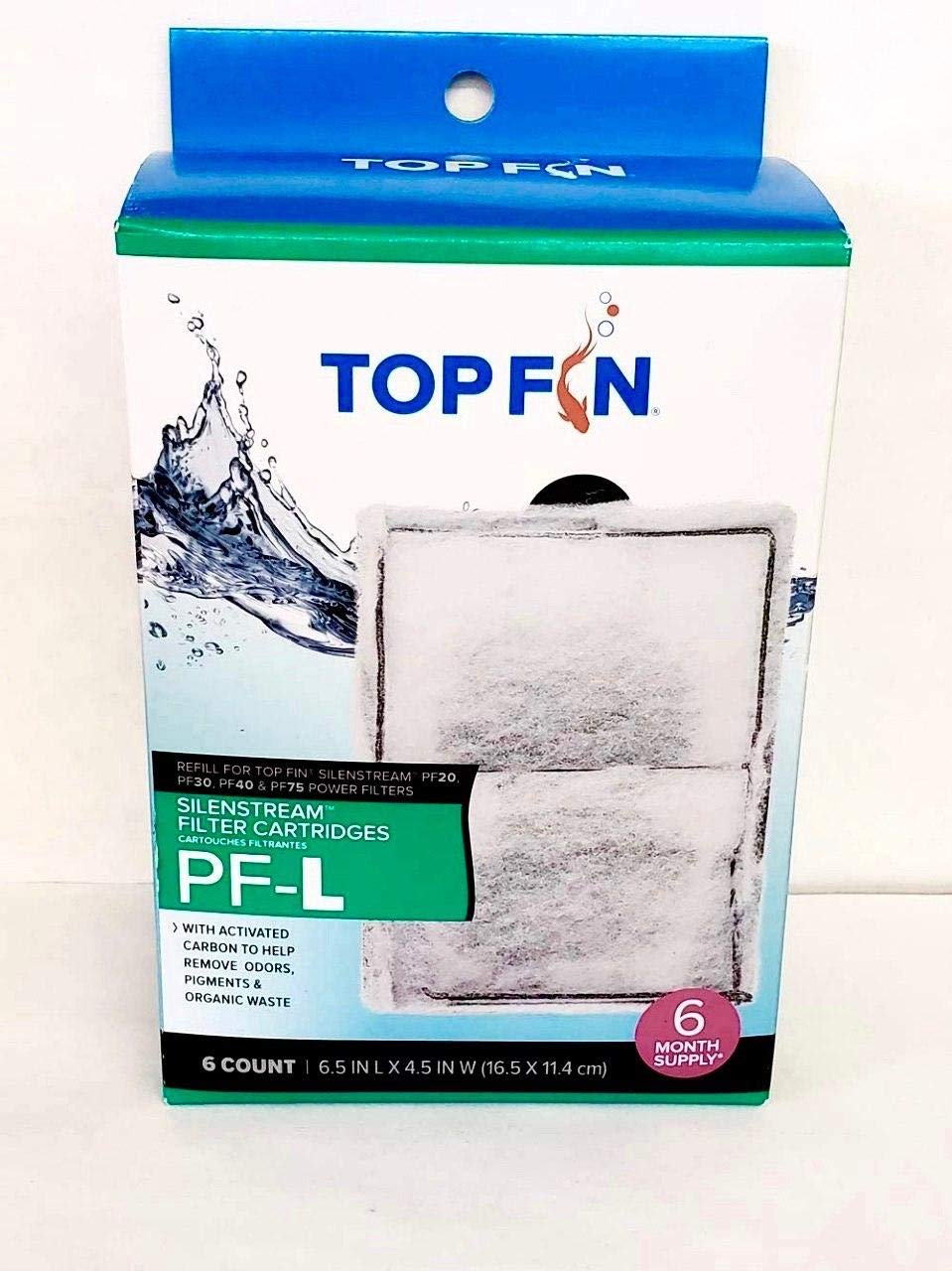 Top Fin Silenstream PF30 cartridge ready to install, helps reduce odors in aquarium.