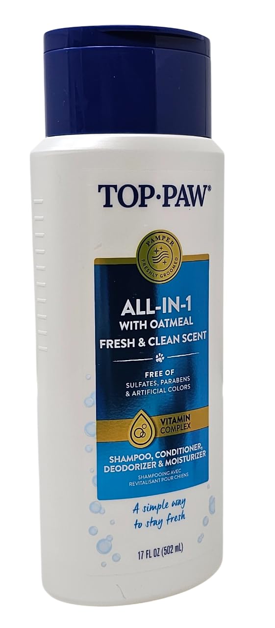 Top Paw oatmeal ingredients close-up communicates gentle, nourishing care.