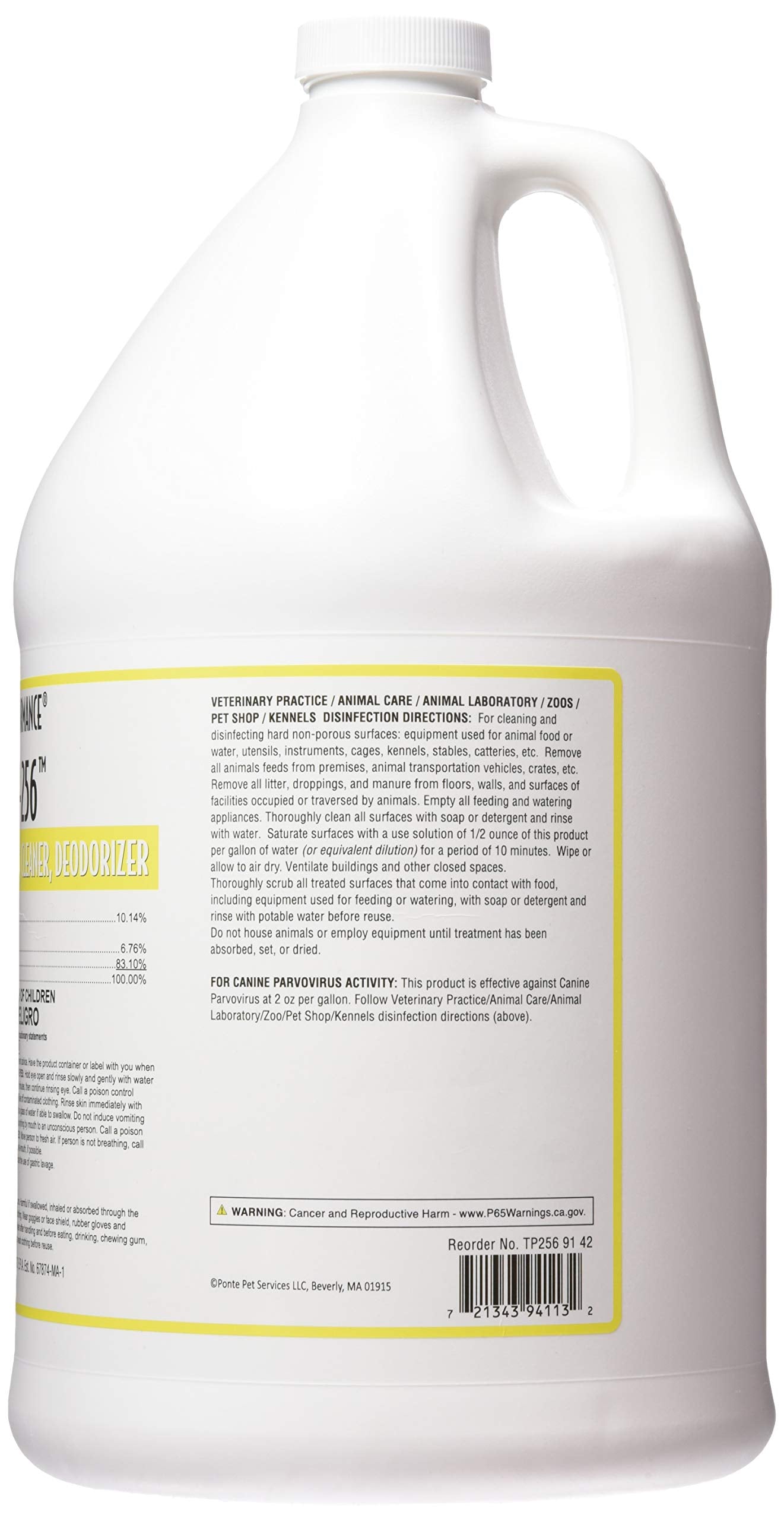 Top Performance 256 with lemon scent deodorizes and freshens kennels.
