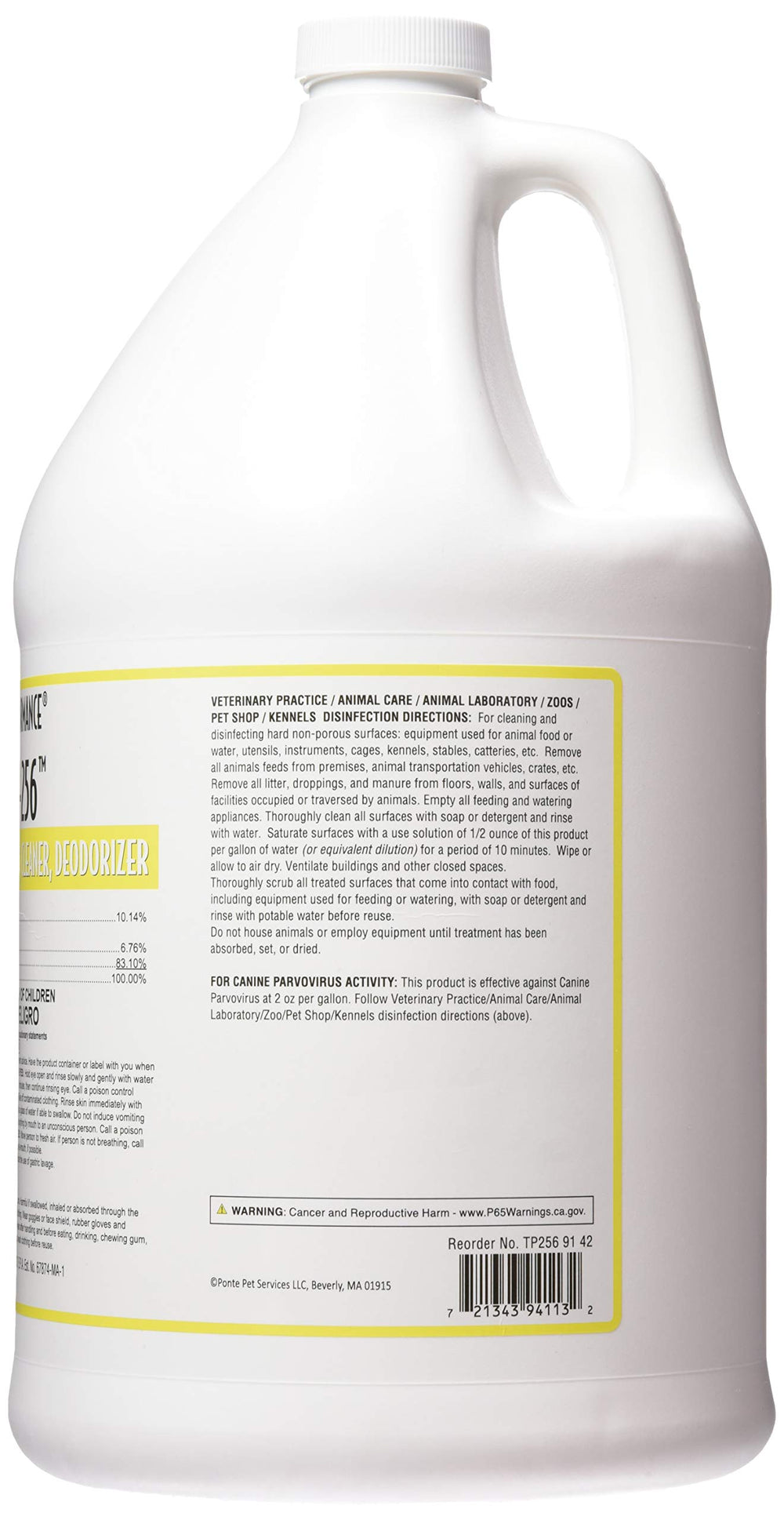 Top Performance 256 with lemon scent deodorizes and freshens kennels.