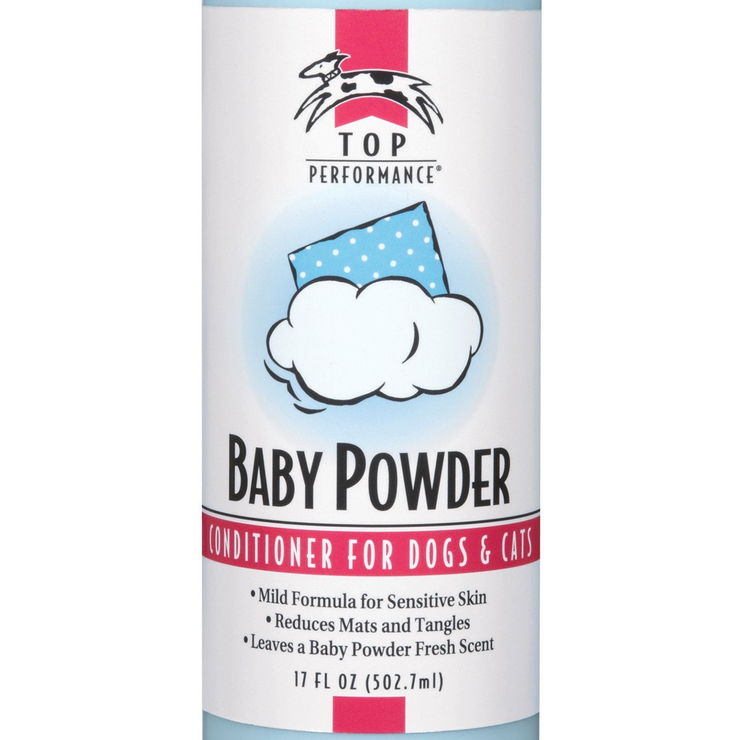 Top Performance Baby Powder Conditioner coat-sheen highlights a healthy, manageable coat
