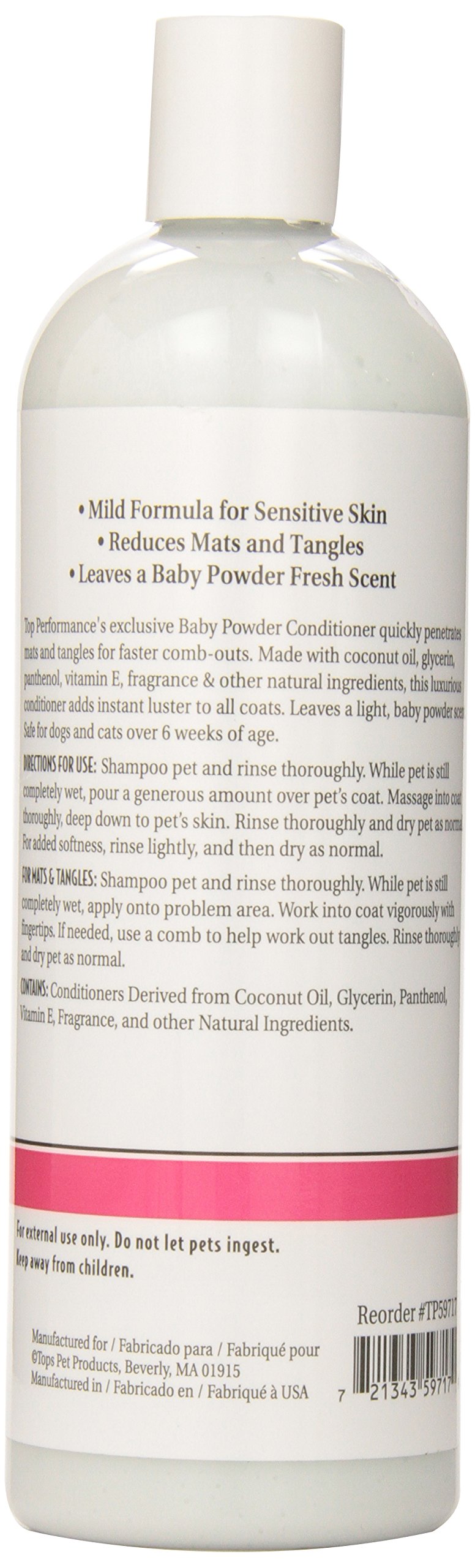 Top Performance Baby Powder Conditioner sensitive-skin-friendly formula aids comfortable grooming