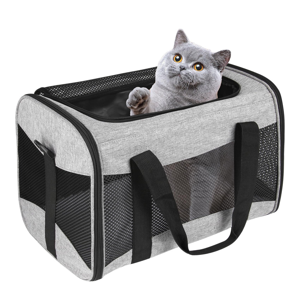 Top Tasta cat carrier under-seat design supports in-cabin travel.