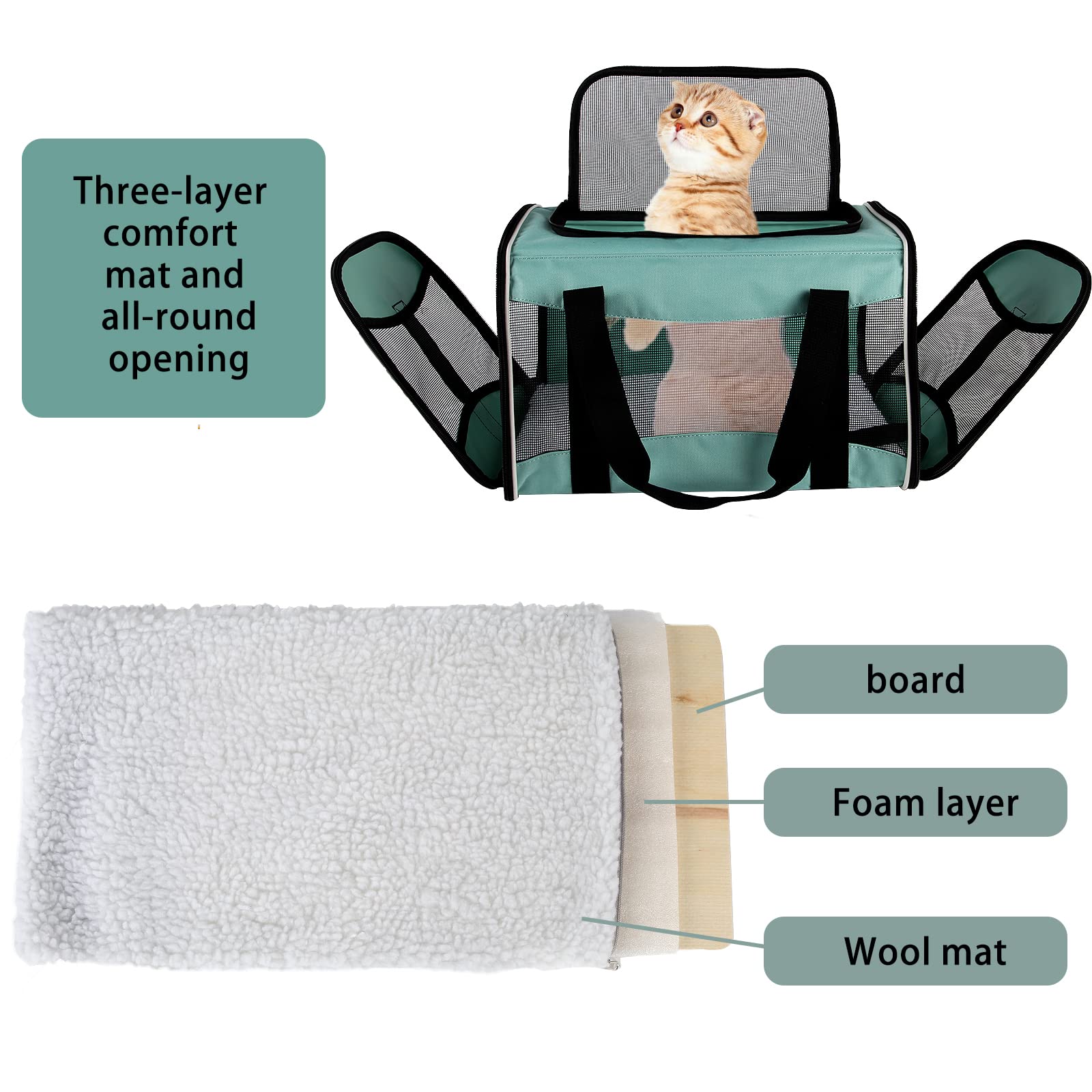 Top tasta cat carrier mesh sides for better airflow