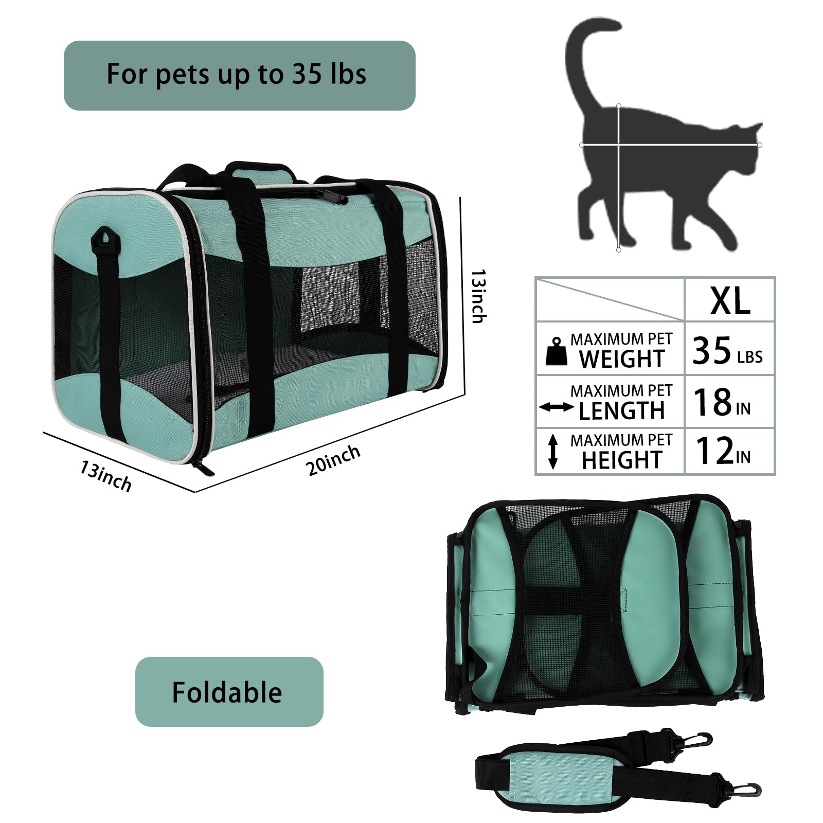 Top tasta soft-sided carrier with durable polyester fabric