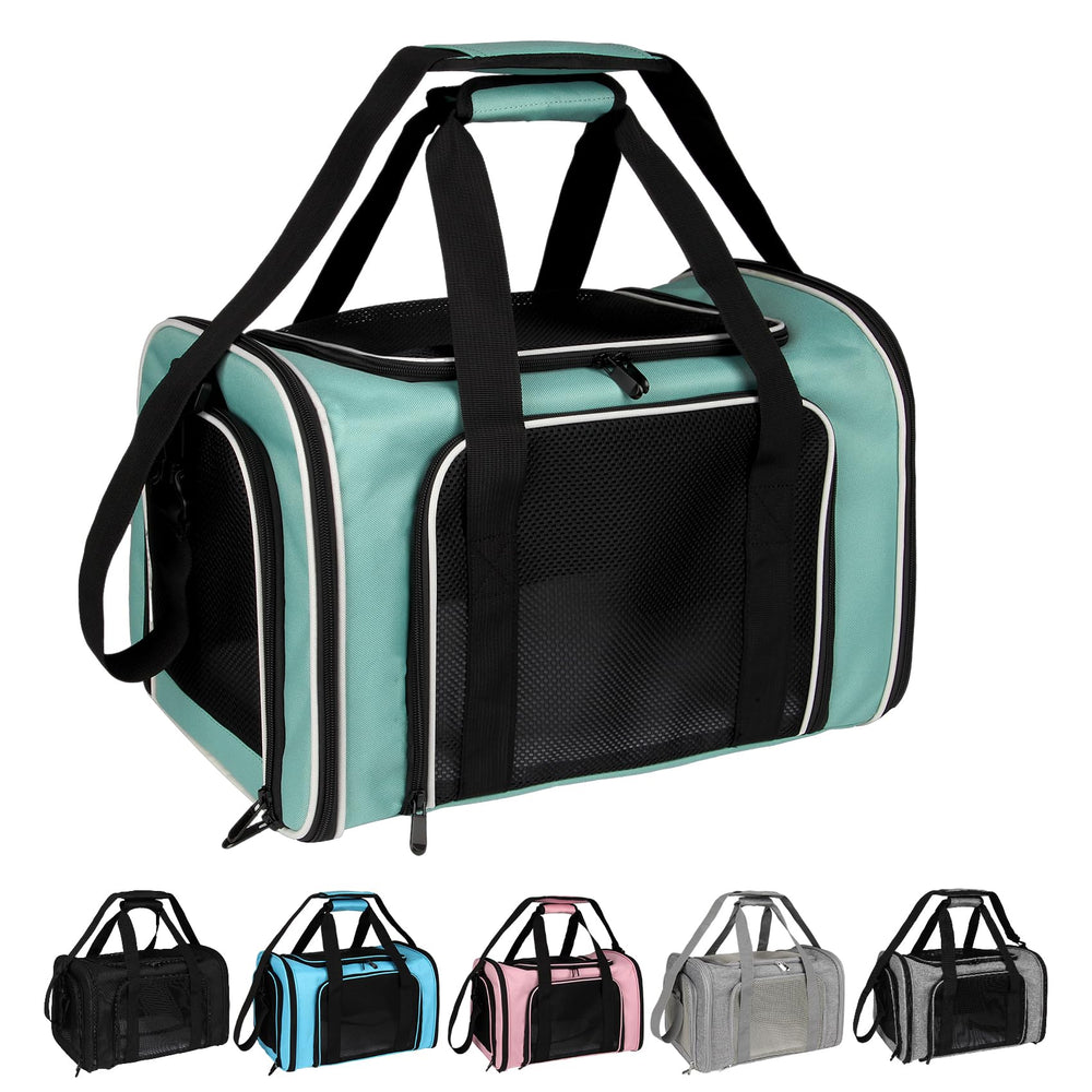 Top Tasta carrier front view showing roomy interior for pets up to 15 lbs
