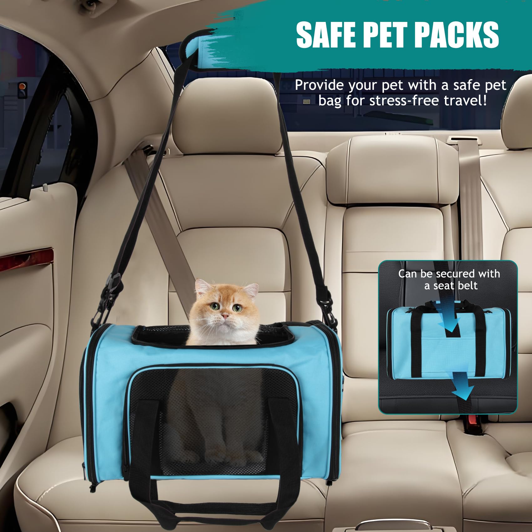 Top Tasta dog-cat carrier secure non-slip zipper prevents escapes.