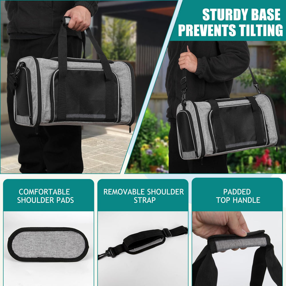 Top tasta secure zip prevents pet escapes during transit.