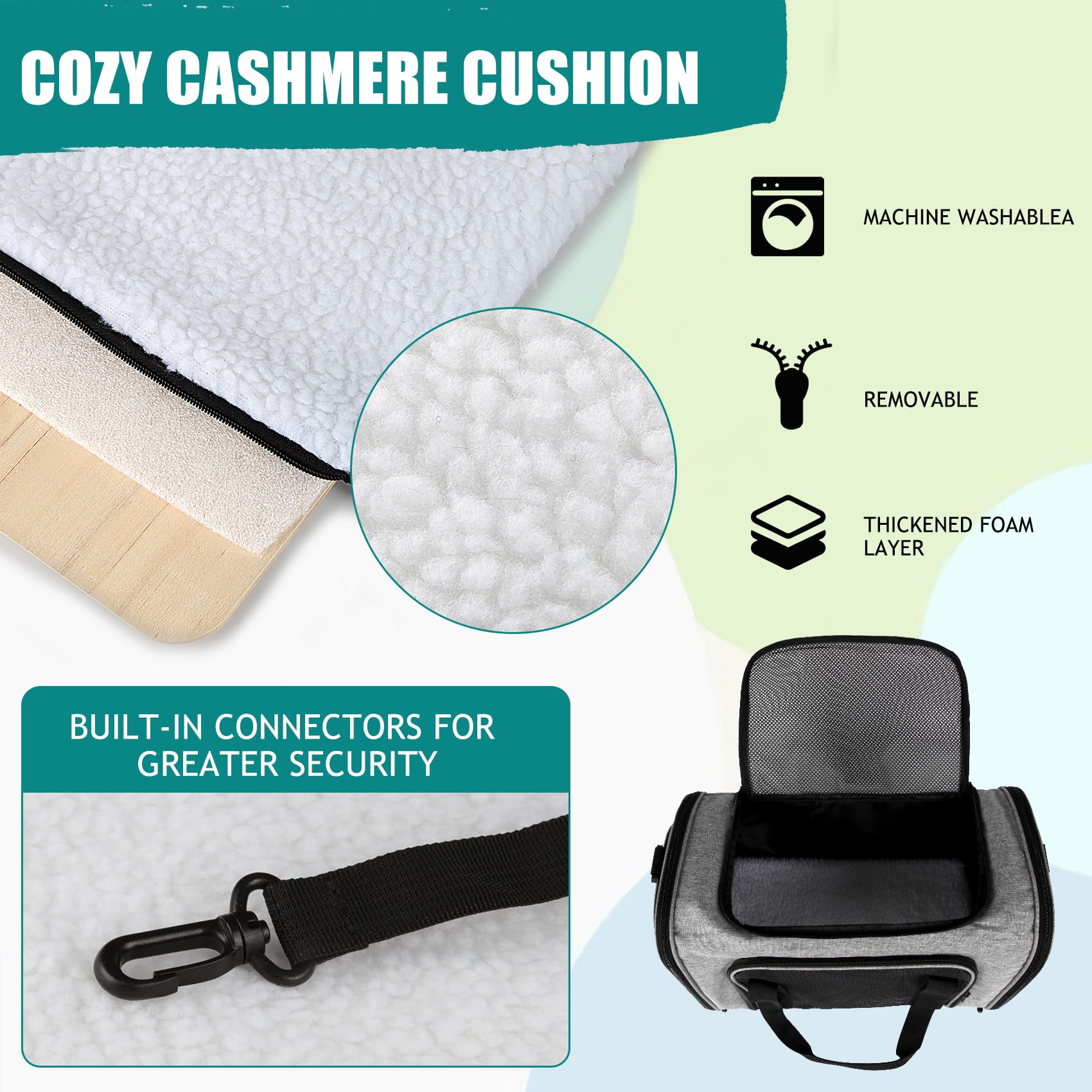 Top tasta plush mat inside for cozy pet resting.