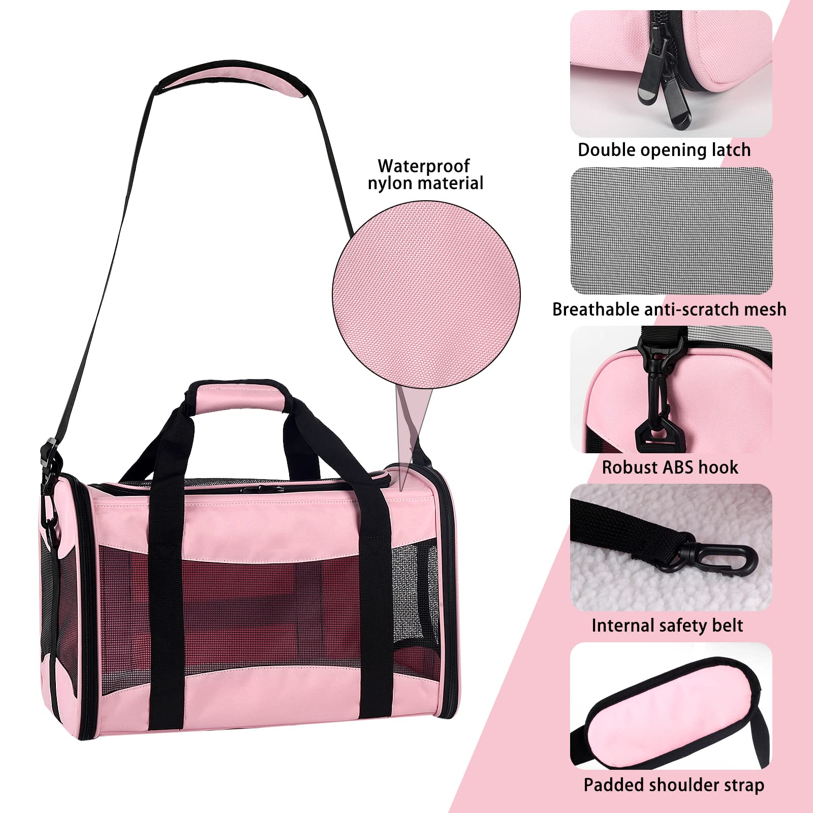 Top Tasta pet travel carrier featuring breathable mesh for ventilation.