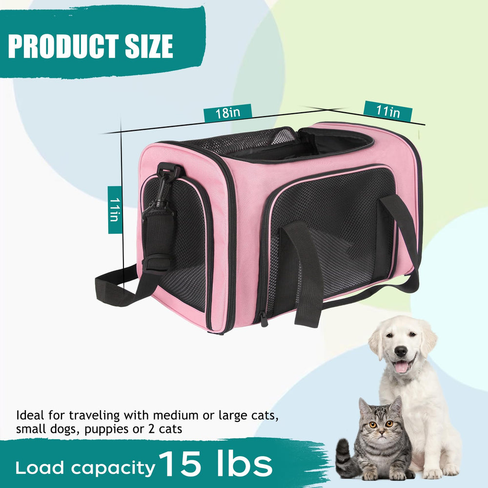 Top Tasta pink carrier with four breathable windows for airflow
