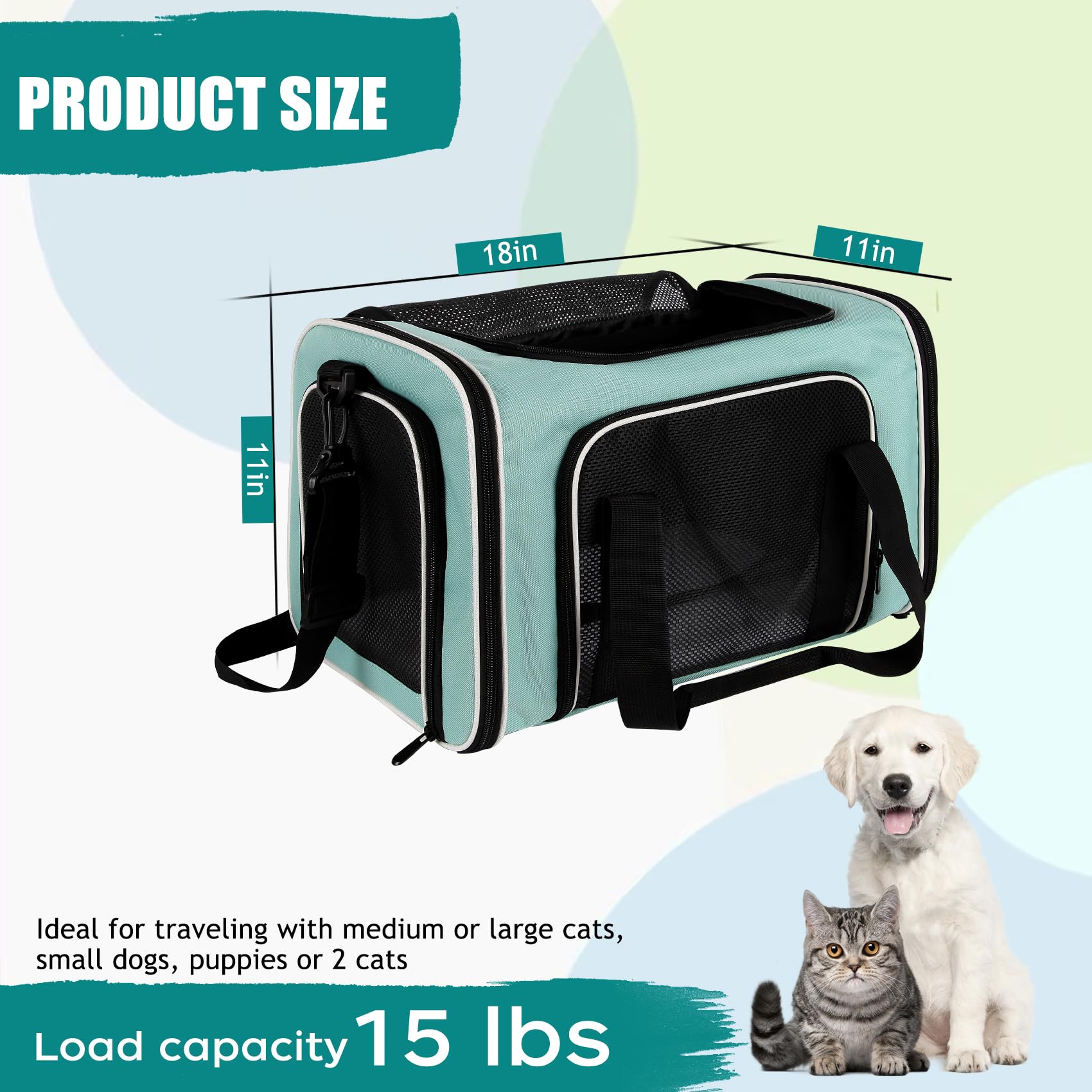 Top Tasta soft-sided carrier side view highlighting breathable mesh panels