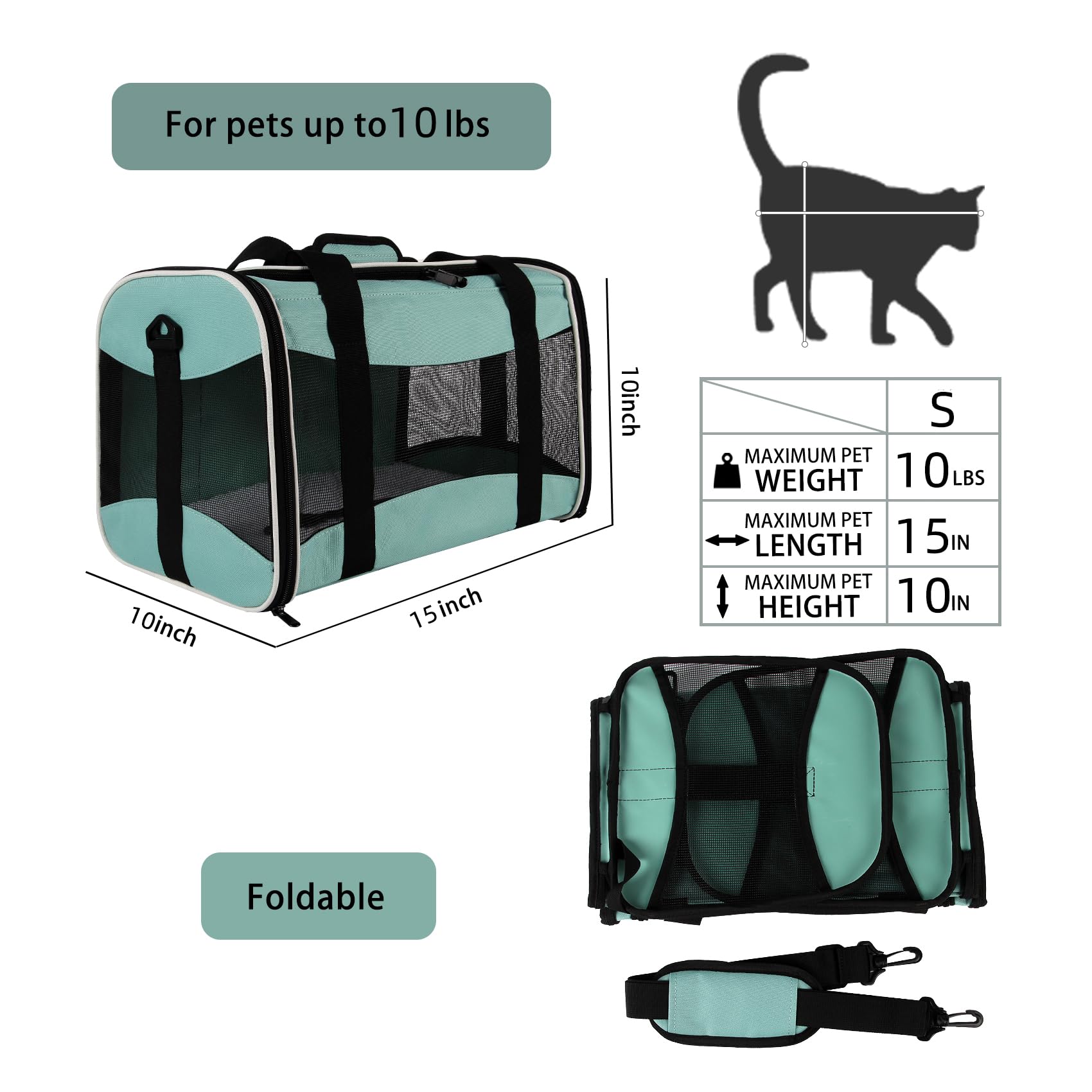 Top tasta soft sided carrier with nylon mesh sides for breathability.