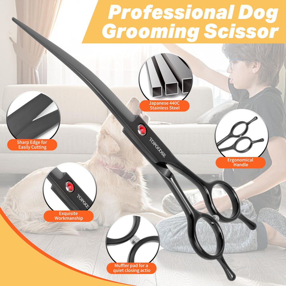 TOPGOOSE adjustable-screw feature adapts to various fur thickness for versatile grooming.
