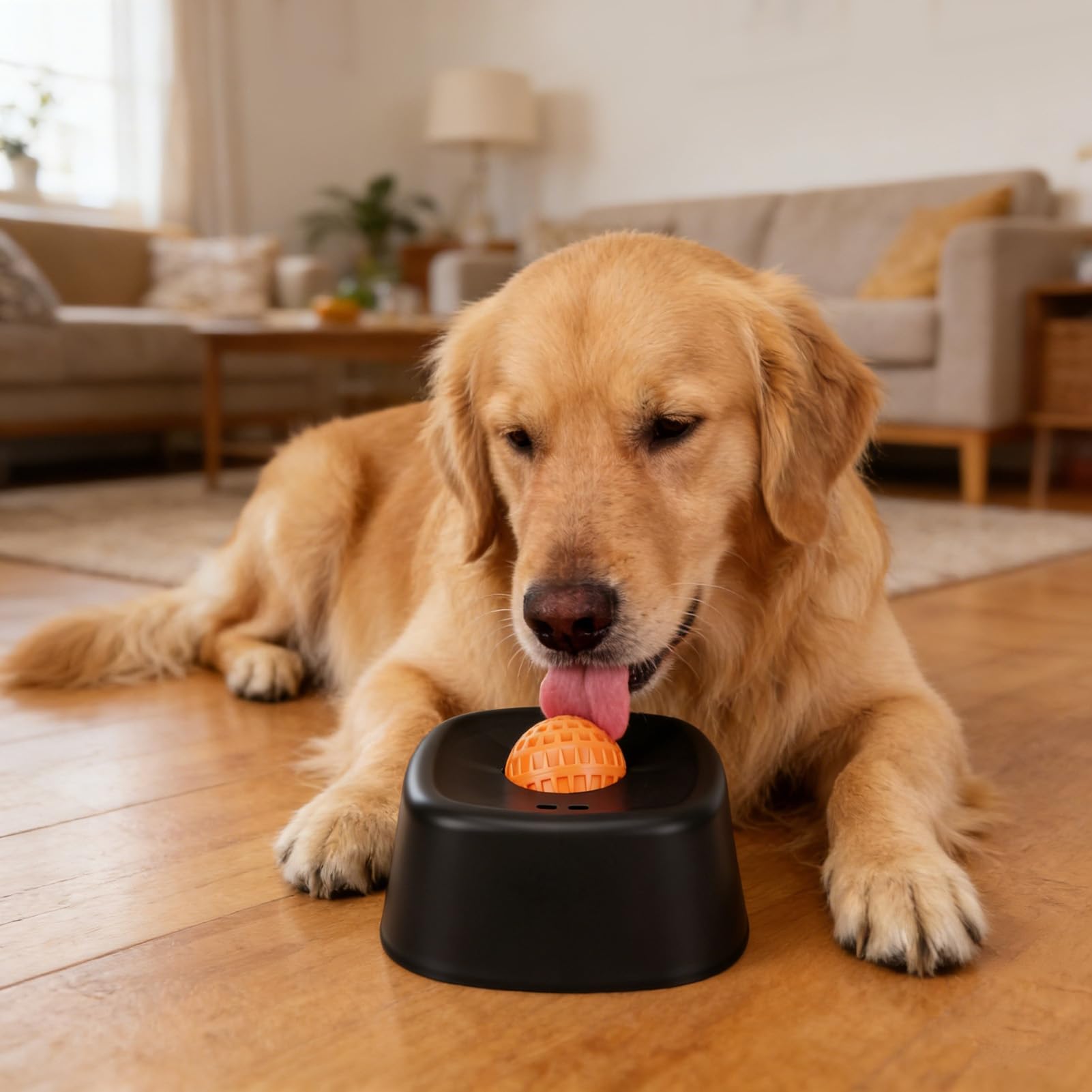 TOPINCN Spherical lick mat for dogs and cats promotes calm, engaging licking.