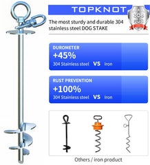 TOPKNOT 360° swivel dog runner prevents tangling during activity.