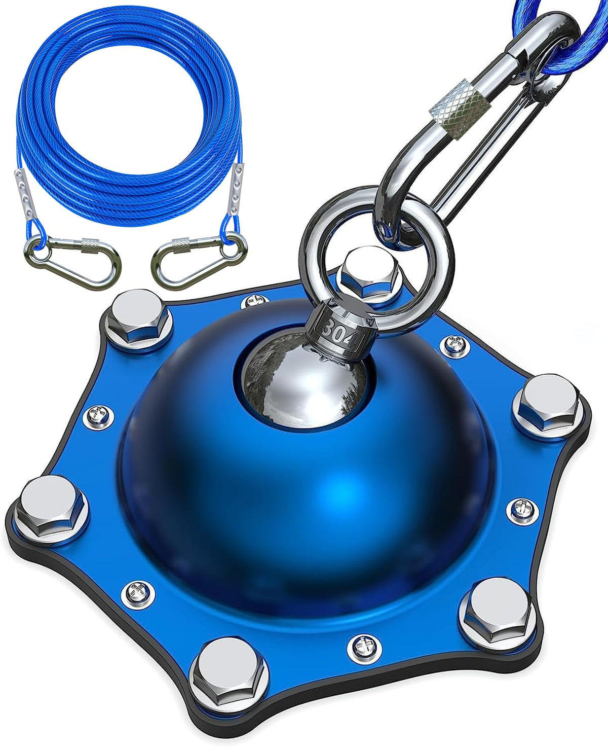 TopKnot dog tie-out cable with 45 ft reach for roomy outdoor runs.
