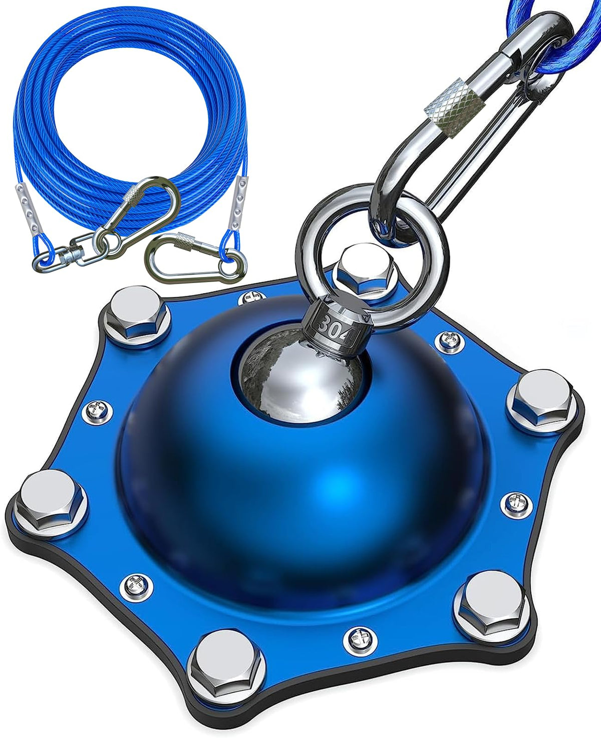 TopKnot 360-degree swivel dog tie-out stake for tangle-free freedom outdoors.