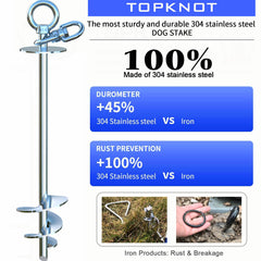 TOPKNOT stainless steel yard stake demonstrates rust-proof durability
