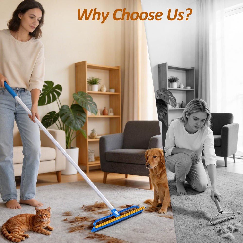 Topmart rake with copper teeth loosening embedded debris on carpets