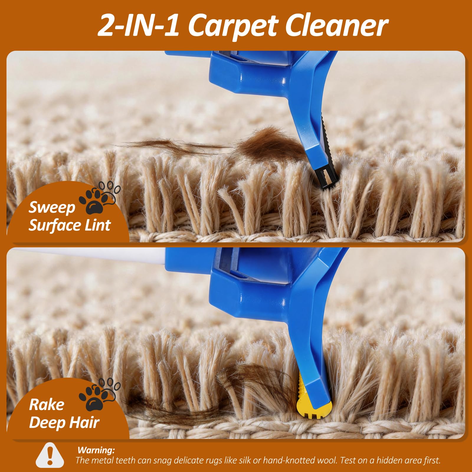 Topmart silicone-side for gentle sweep on delicate rugs