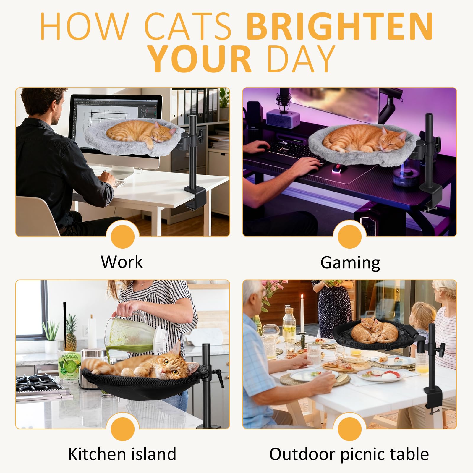 Topmart cat desk bed supports up to 45 lbs for small to medium cats