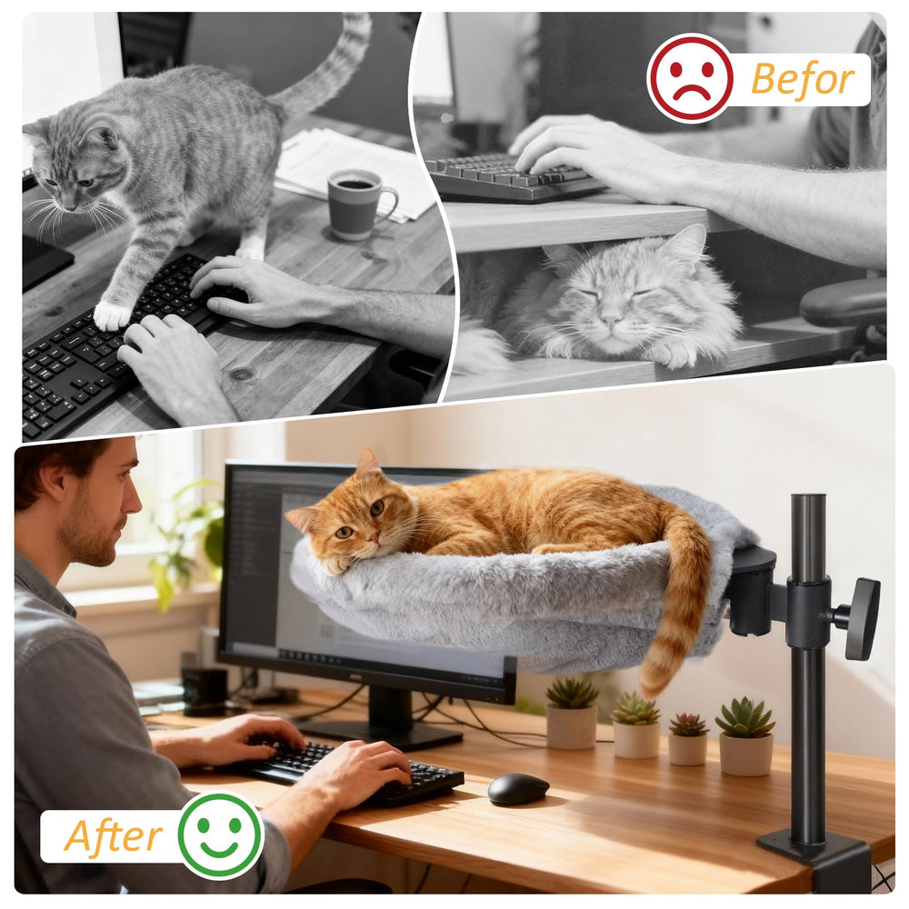 Topmart cat desk bed adjustable height lets your cat observe from a comfy angle