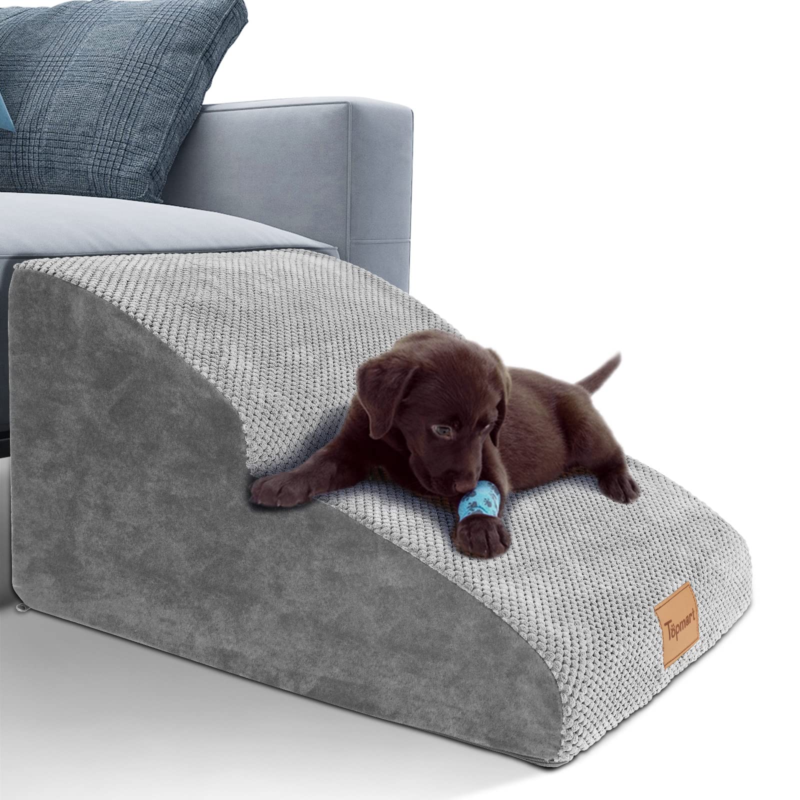 Topmart high-density foam dog ramp 2 tiers for stable ground access