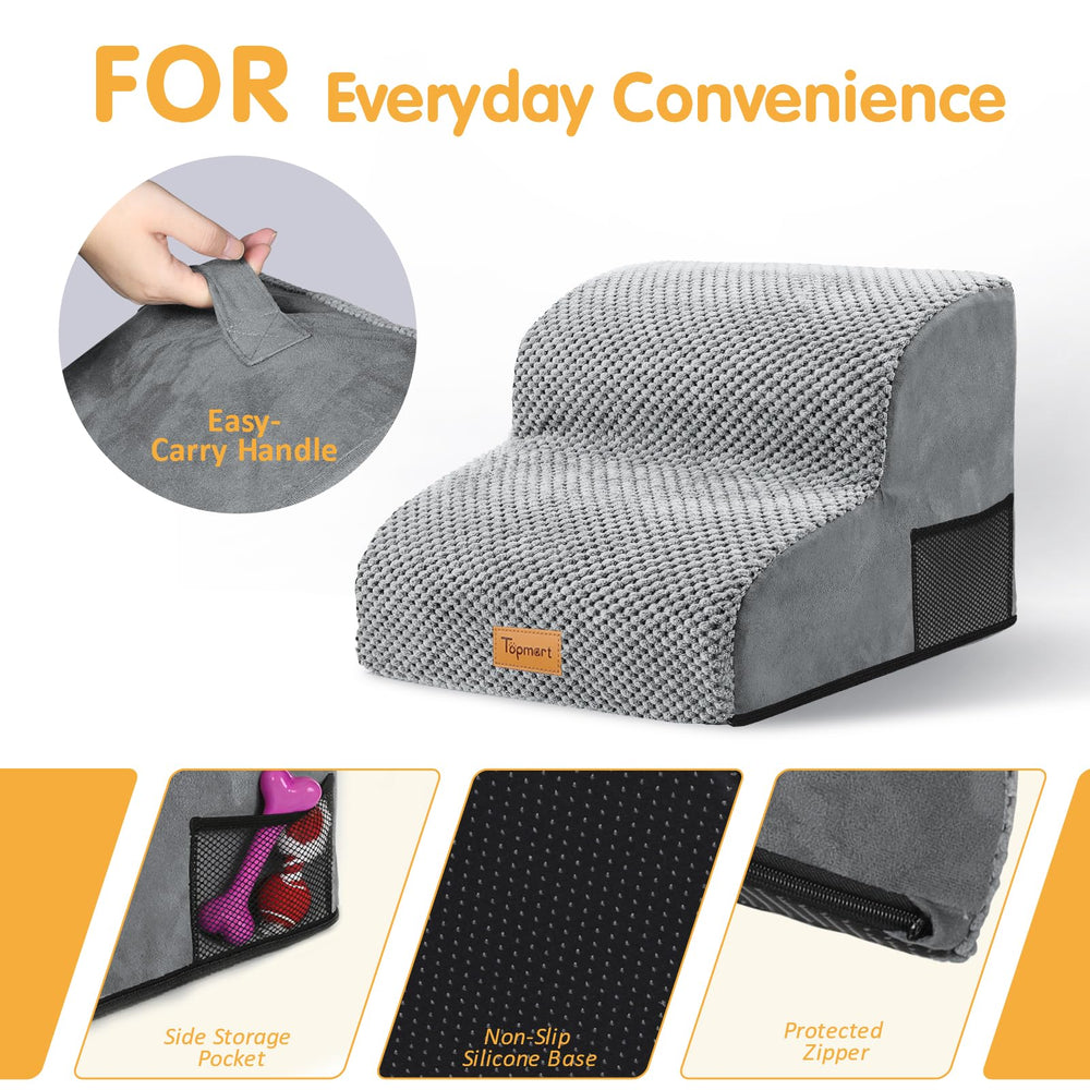 Topmart machine-washable cover for easy cleaning of pet steps.