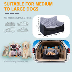 TOPOmerice dog car seat booster interior offering a cozy travel bed