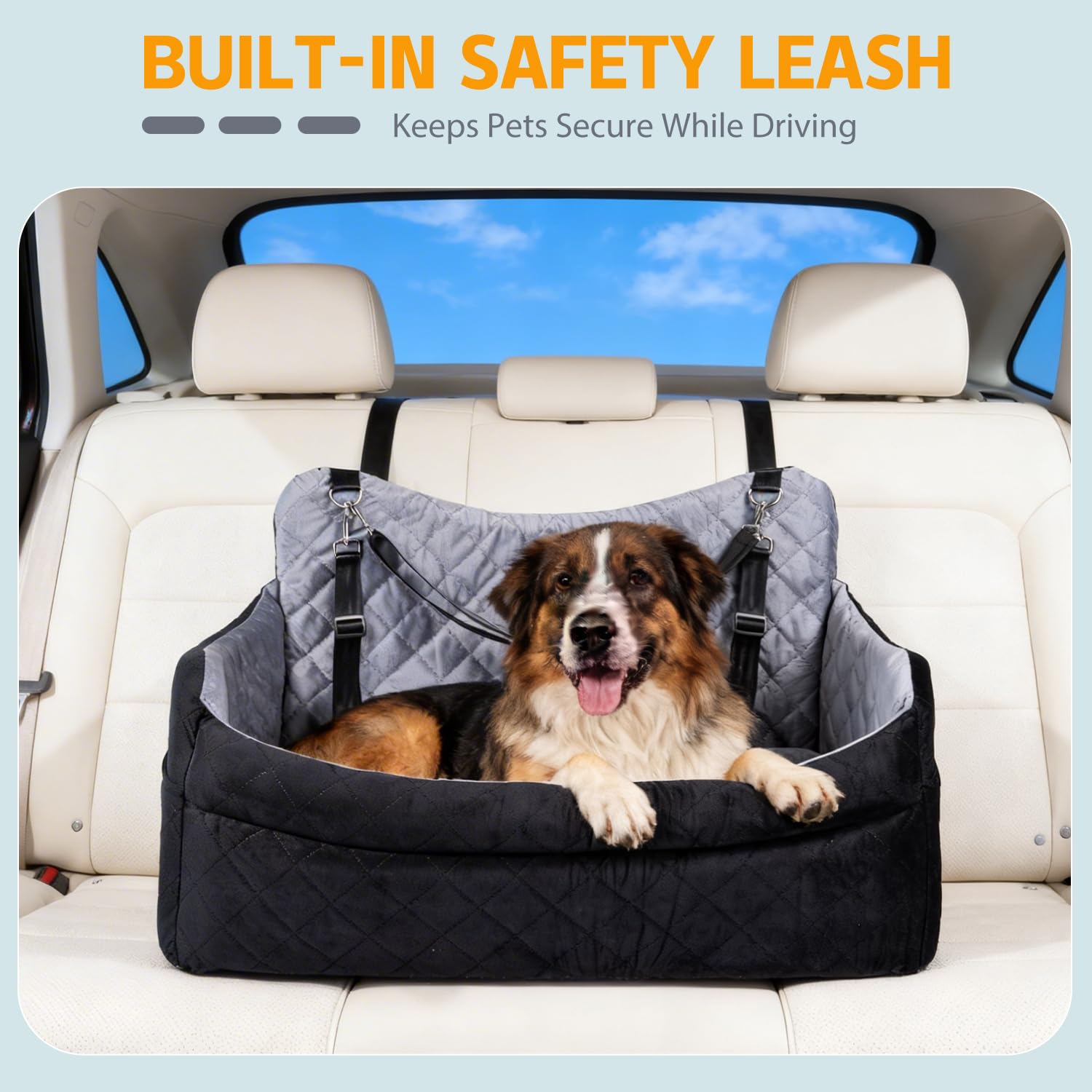 TOPOmerice dog car seat removable cover for quick cleaning