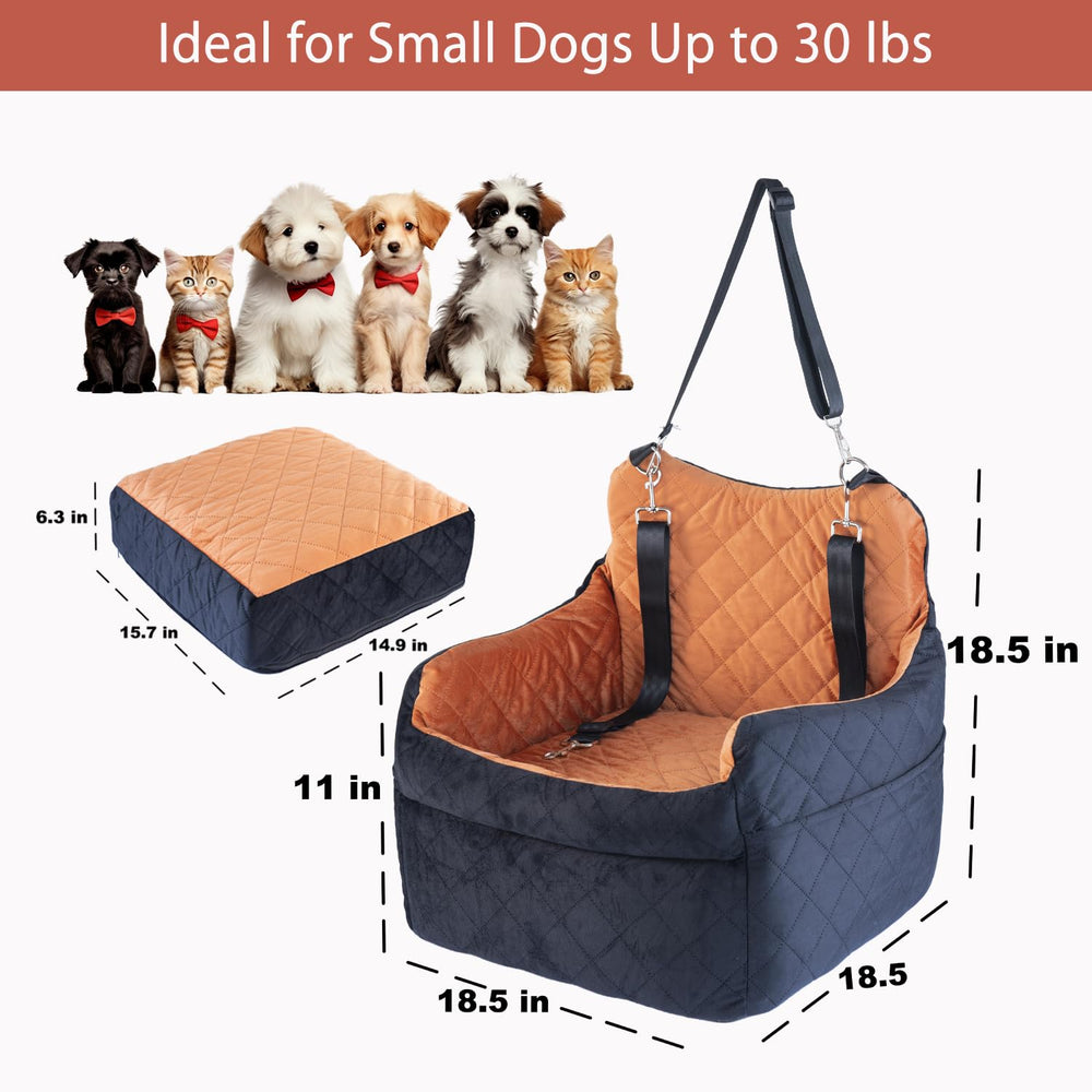 TOPOmerice seat with two side pockets for toys and treats on the go.