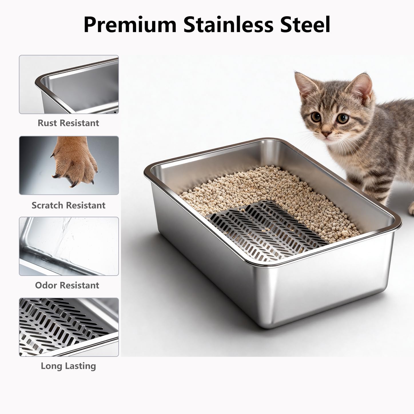 TOPOmerice pine pellets-friendly litter box supports fast daily cleanup