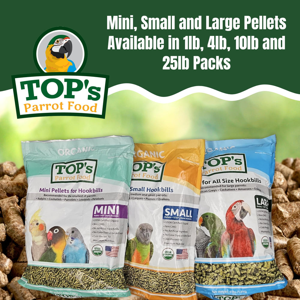 TOP's Parrot Food Mini Pellets being cold pressed to preserve nutrients