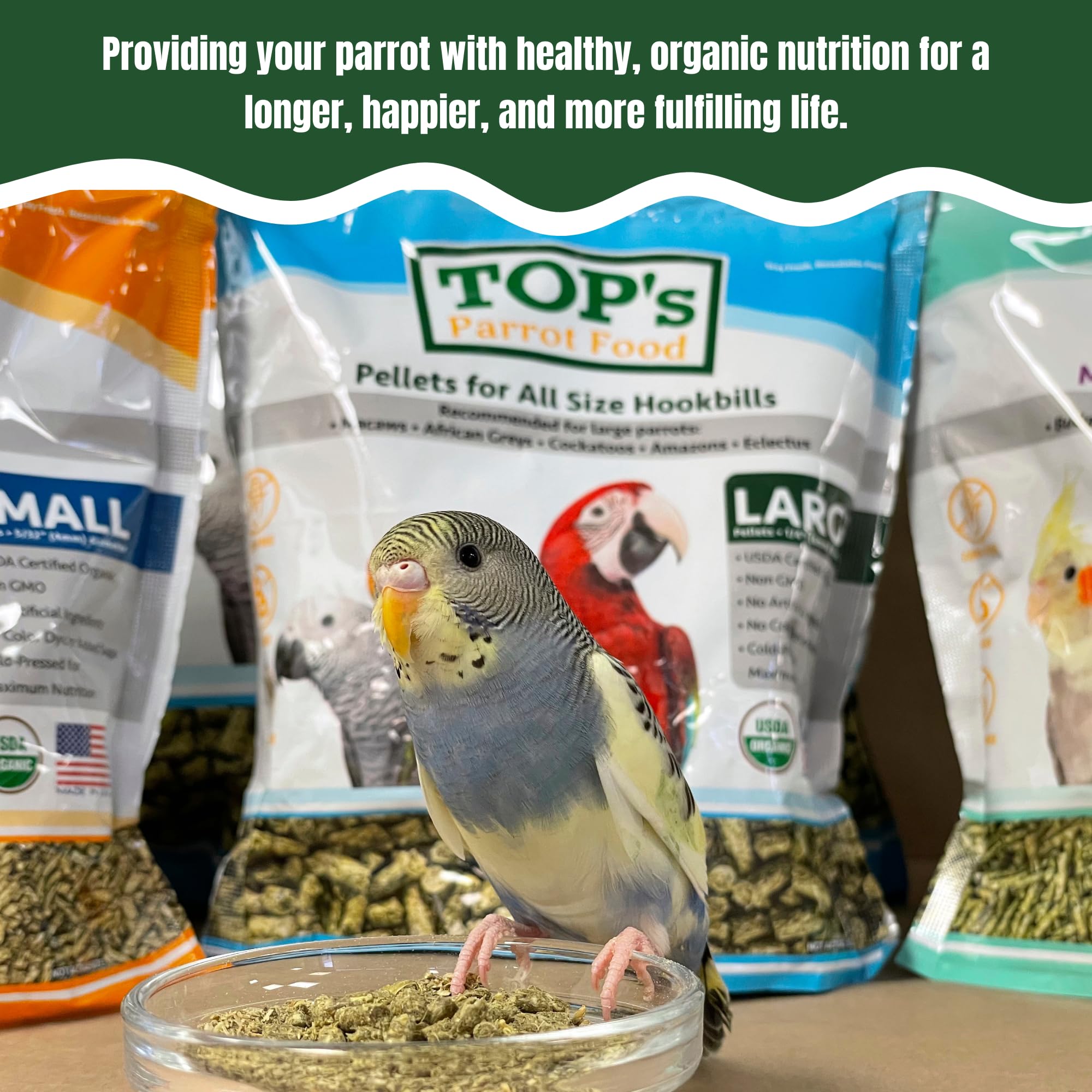 Non-GMO and free from corn and soy, TOP's pellets promote clean nutrition