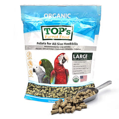 TOP's Parrot Food Pellets packaging for hookbills and diverse birds